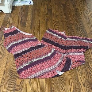 Patterned halter top maxi dress